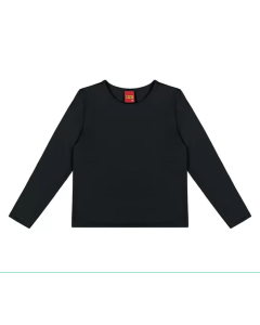 Camiseta Infantil Térmica Kyly Manga Longa - Preto